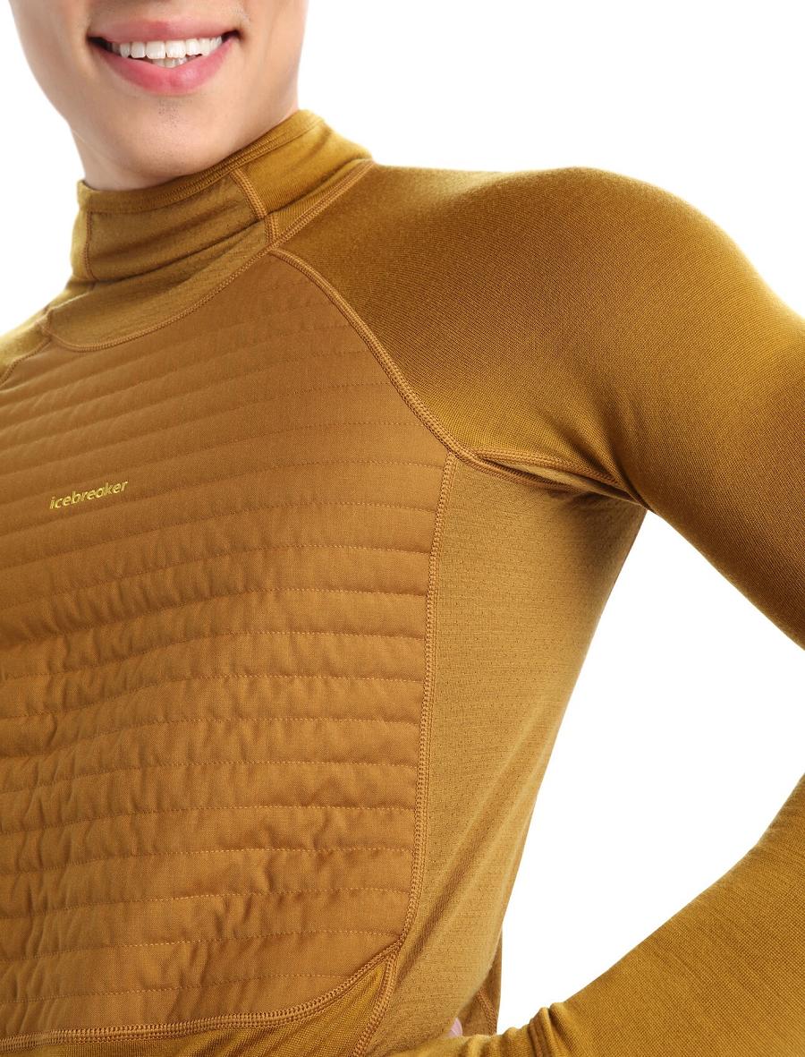 Men's Icebreaker ZoneKnit™ Merino Insulated Long Sleeve Hoodie Base Layers Clove | CA 1618PJJQ